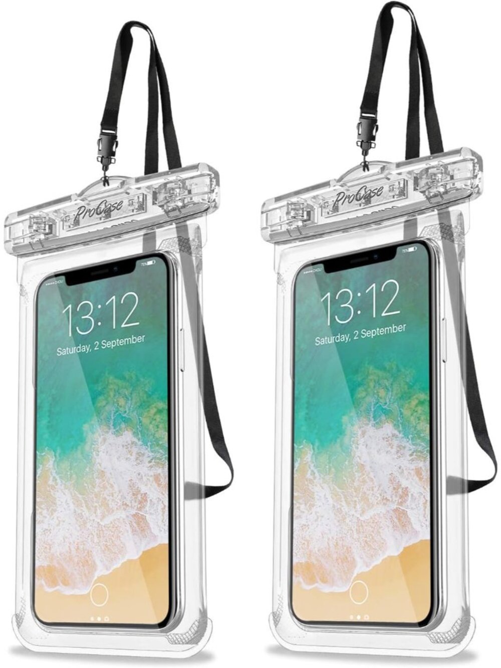 2 Pack Waterproof Phone Pouch, Underwater Phone Case Up to 7", Dry Bag for iPhon